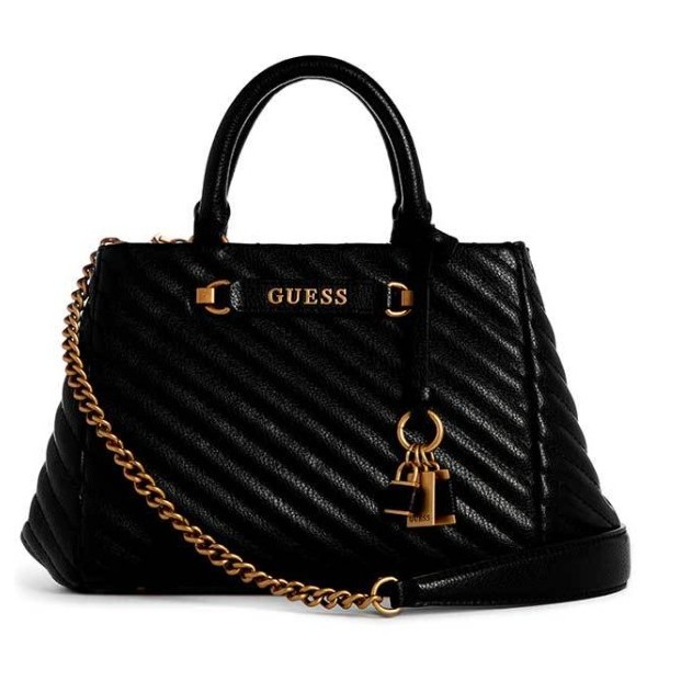 GUESS BAG SELA SMALL GIRLFRIEND SATCHEL - BLACK - TAS GUESS ORIGINAL WANITA