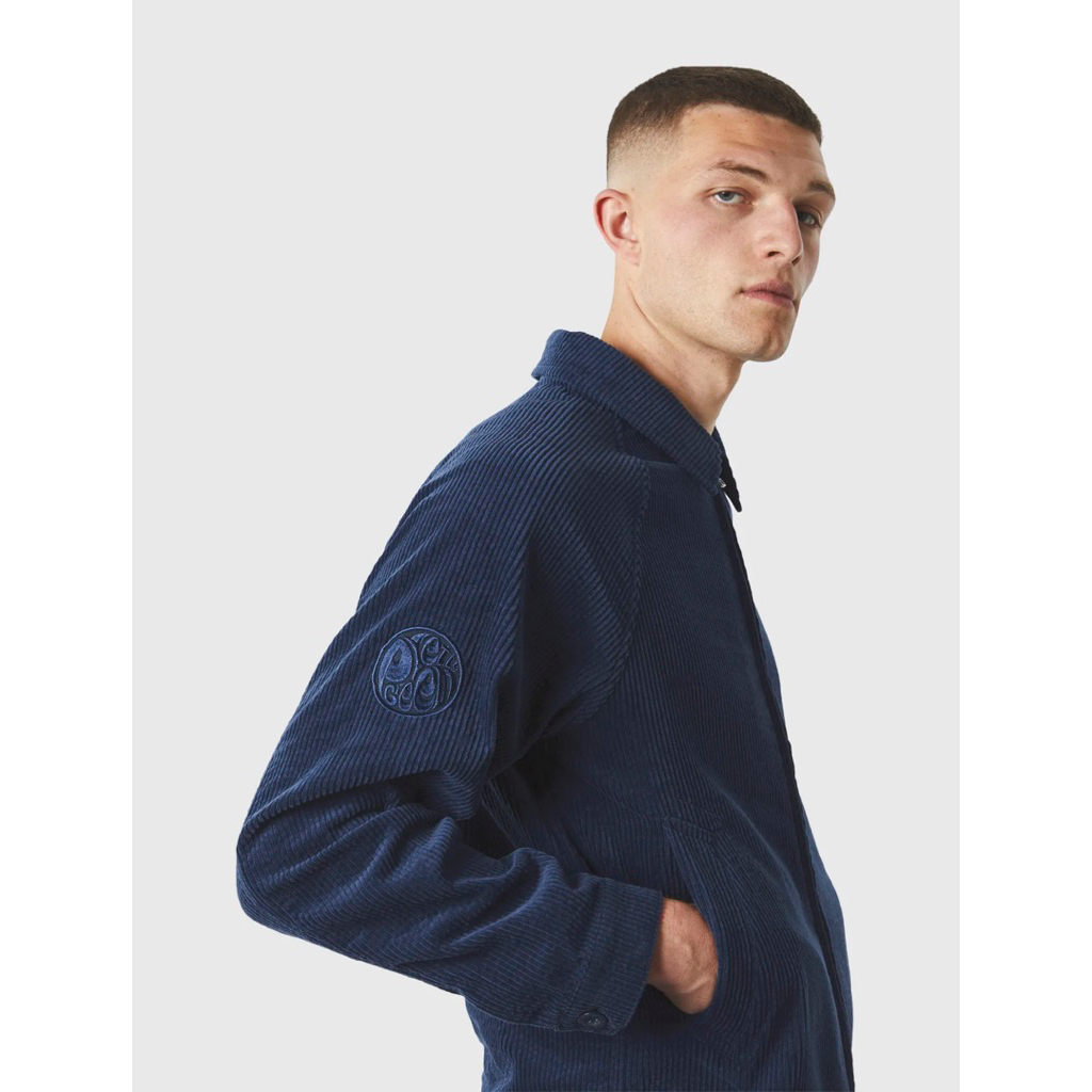 Pretty Green Acquisce Cord Overshirt In Navy