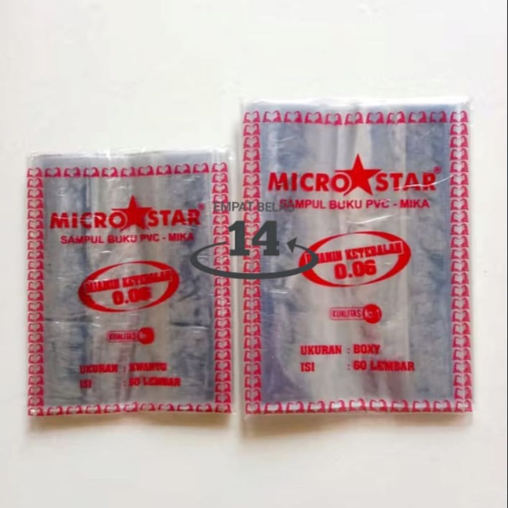 

Sampul Plastik Mika Tebal Micro Star Kwarto & Boxy Campus ( Isi 20 Lembar & 10 Lembar )