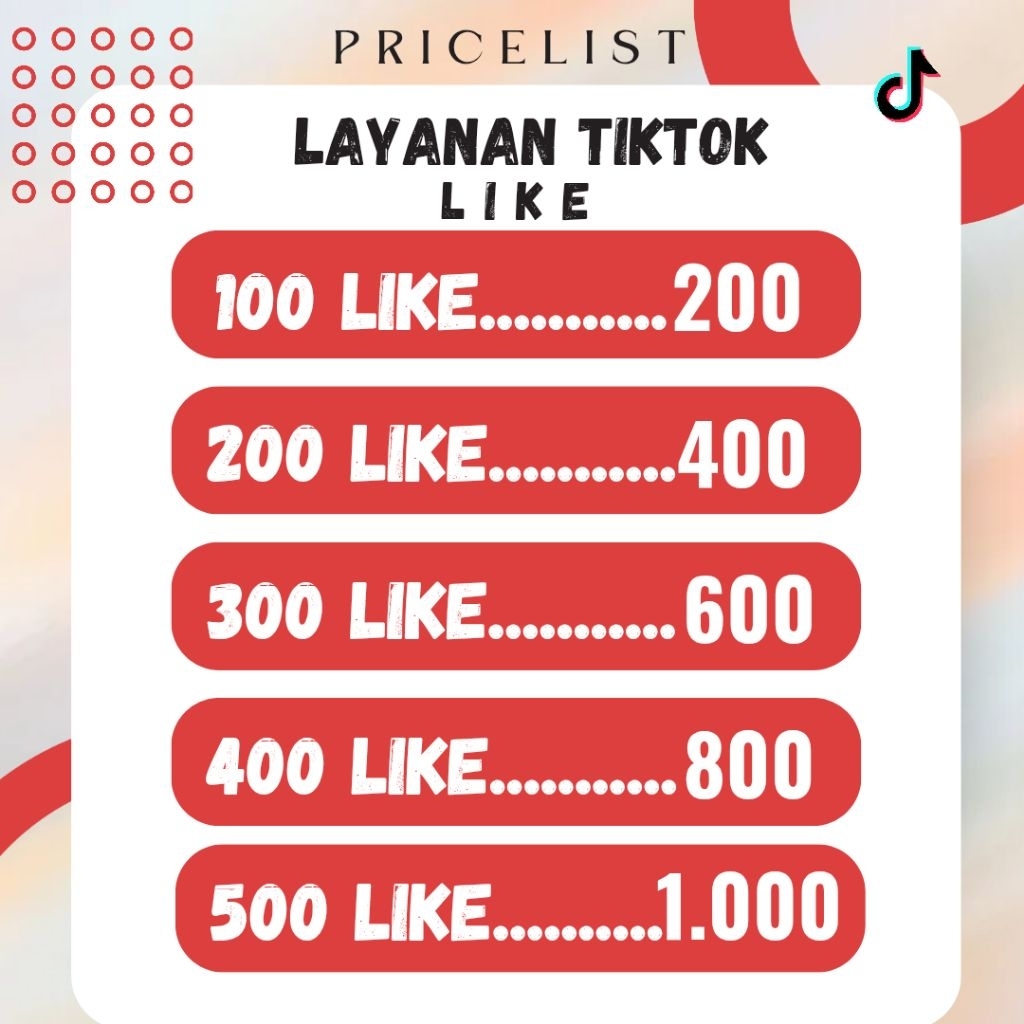 LIKE TIKTOK MURAH PROSES CEPAT TERPERCAYA