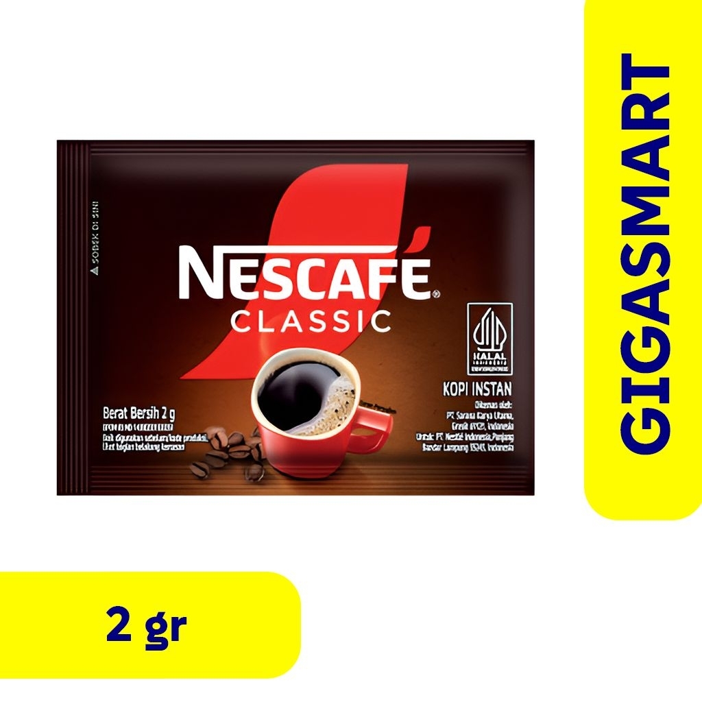 

Nescafe Classic Kopi Instan Murni Kemasan Sachet 2gr 1pcs