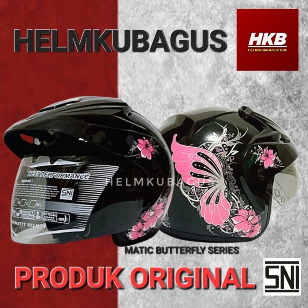 HELM SNI REMAJA DEWASA HALF FACE WANITA KUPU SNOOPY helem motif bunga sunflower fashion gm