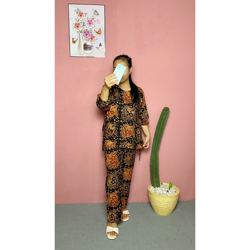 Stelan CP Batik Oneset Batik Cap