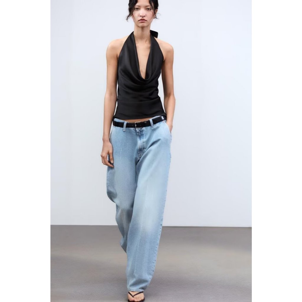 Kristy Black Halter Neck Top || Black Halter Neck