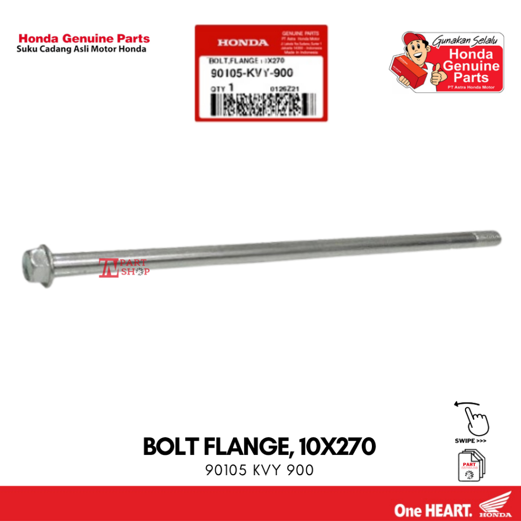 Baut As Swing Arm Mesin (Bolt Flange 10×270) – PCX 150, PCX Hybrid, Vario 125 FI eSP, Vario 150 eSP 