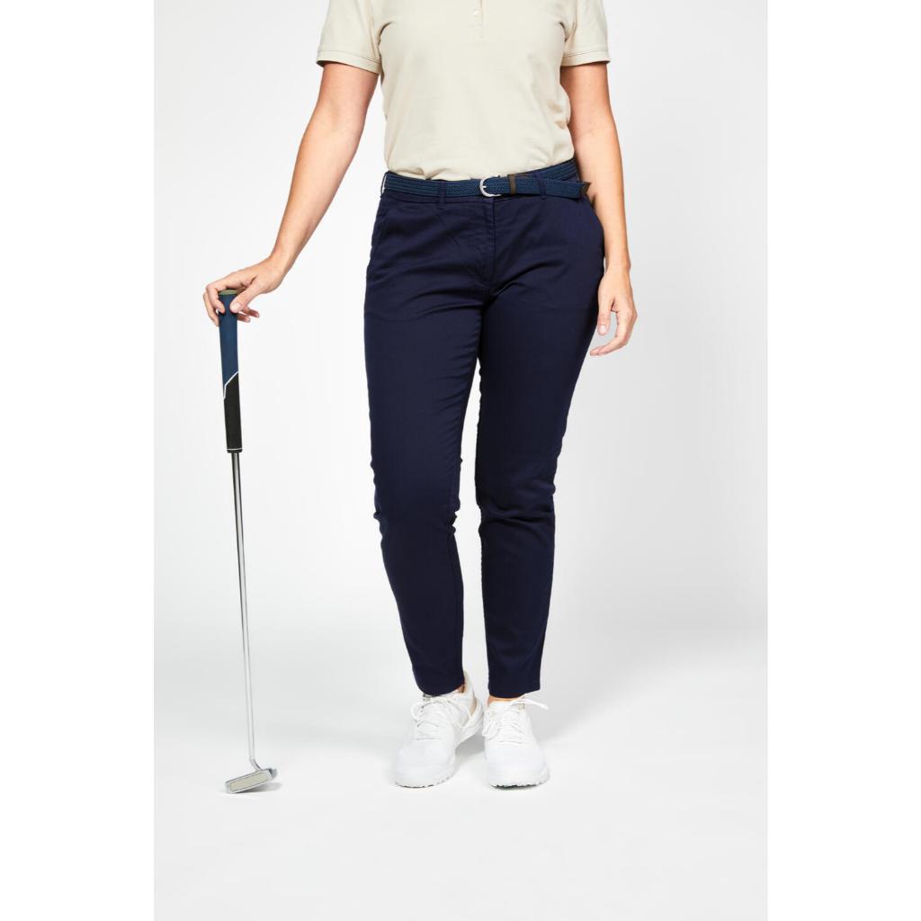 Decathlon INESIS Celana Golf Wanita Chino Katun MW500 - Biru Dongker  - 8843490