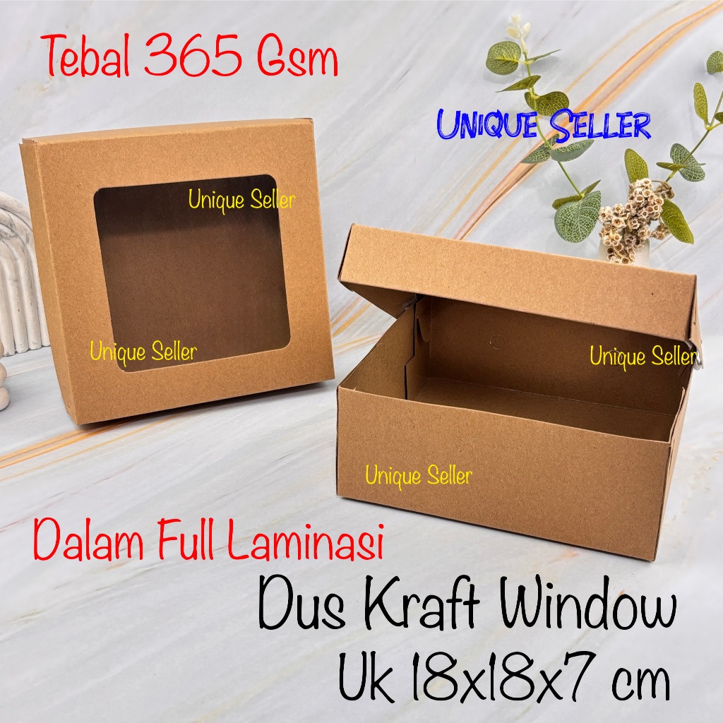 

Dus Box Kotak Nasi R8 KRAFT 18x18x7 Jendela FULL Laminasi 350 Gram / Dus Bos Kotak Hampers R8 Uk 18x18 x 7 KRAFT WINDOW / Dus Box Kotak Kue Roti Snack 18 x 18 x 7 cm