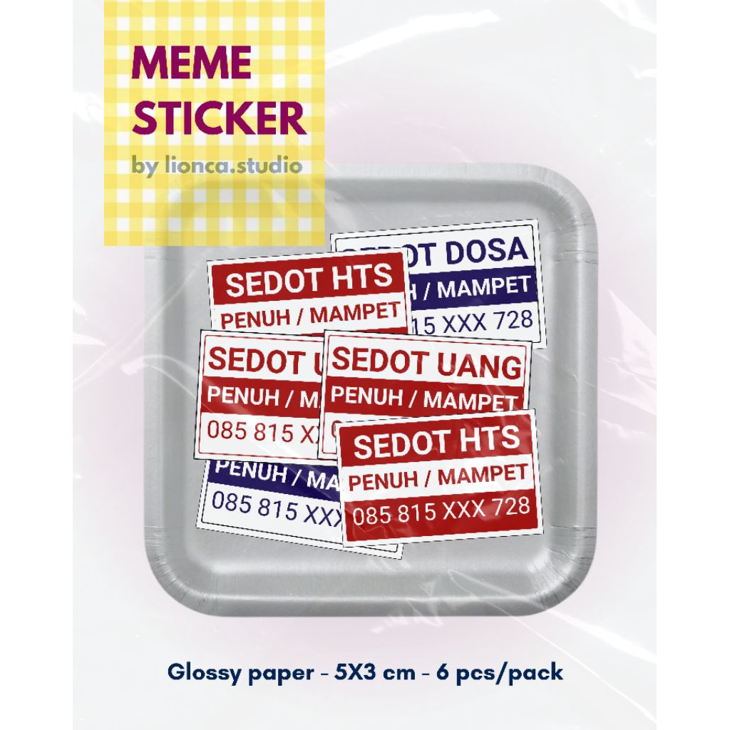 

STICKER MEME SEDOT | 6PCS/PACK | BAHAN GLOSSY VYNIL