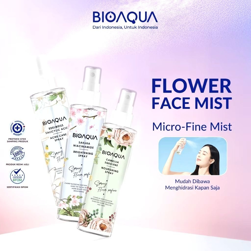 Bioaqua Face Mist Everyday Spray Wajah Portable 150ml Hydrating - Brightening