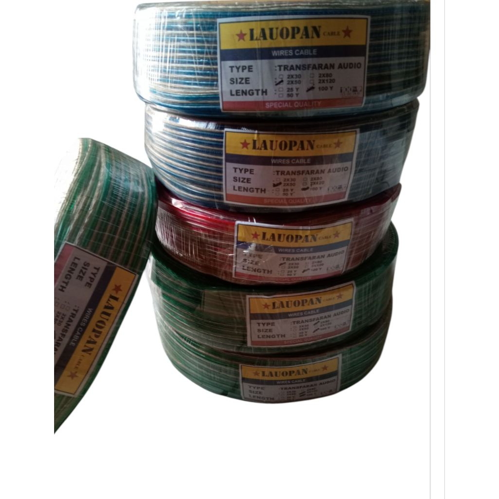 kabel audio transparan kabel audio 1 roll 120 yard lauopan cabel special Quality