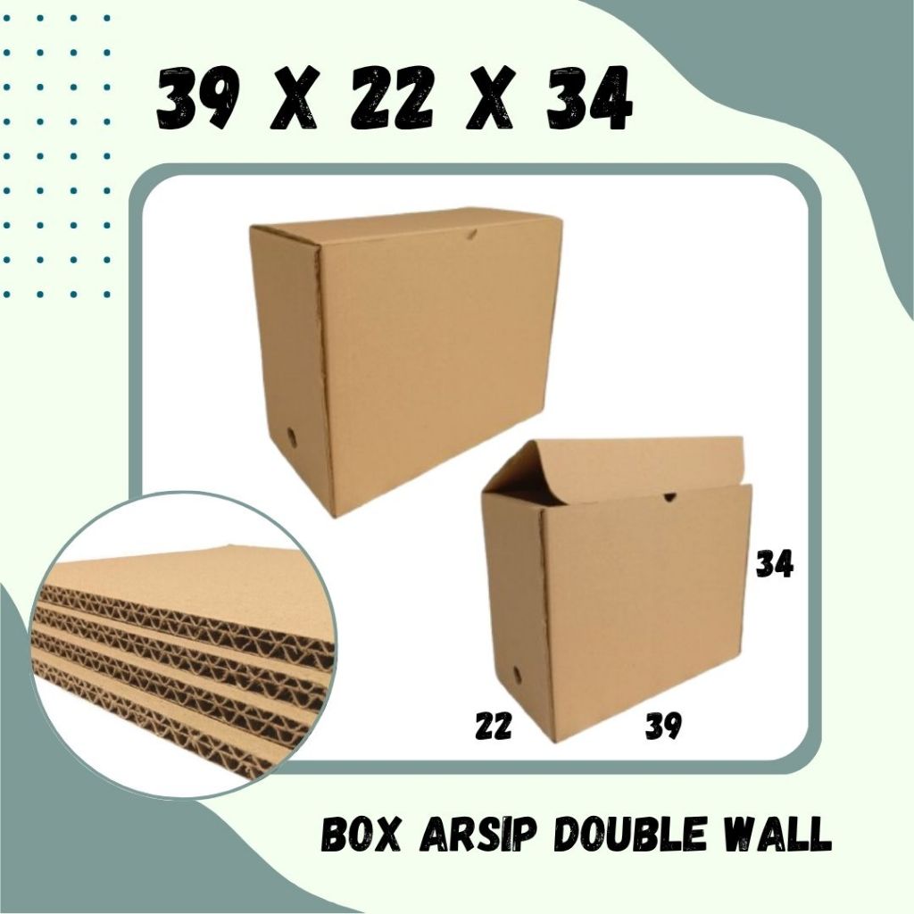 

Box Arsip 39x22x34 (Double Wall) Kardus Arsip Dus Packing/polos/File/filebox/arsipbox/box Dokumen