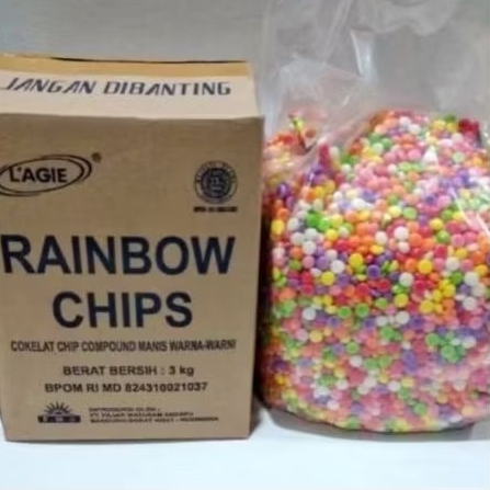 

RAINBOW CHIP LAGIE 1 DUS ISI 3 KG /CHOCO CHIP WARNA