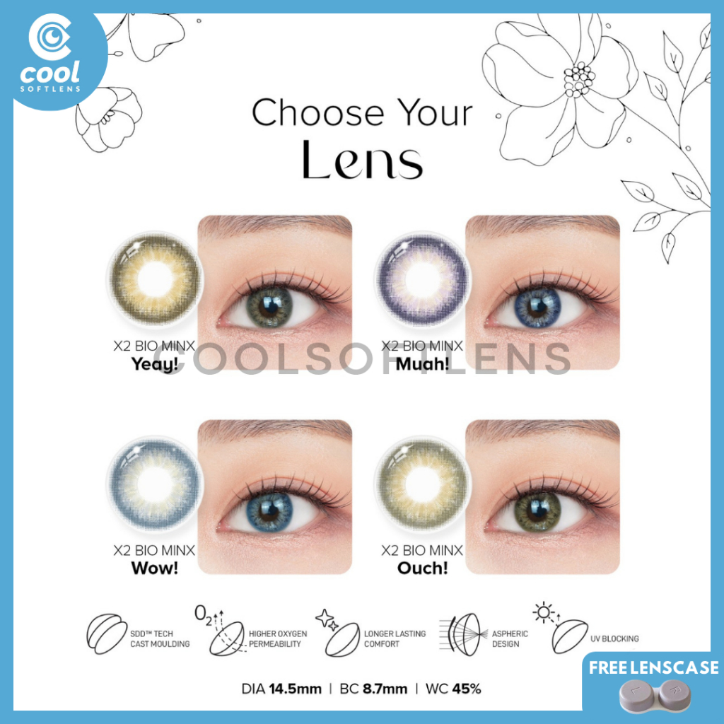 Softlens X2 BIO MINX 14,5 MM Normal & Minus (-0,50 S/D -10,00) By X2 / Soflen X2 Bio Minx / Bio Minx
