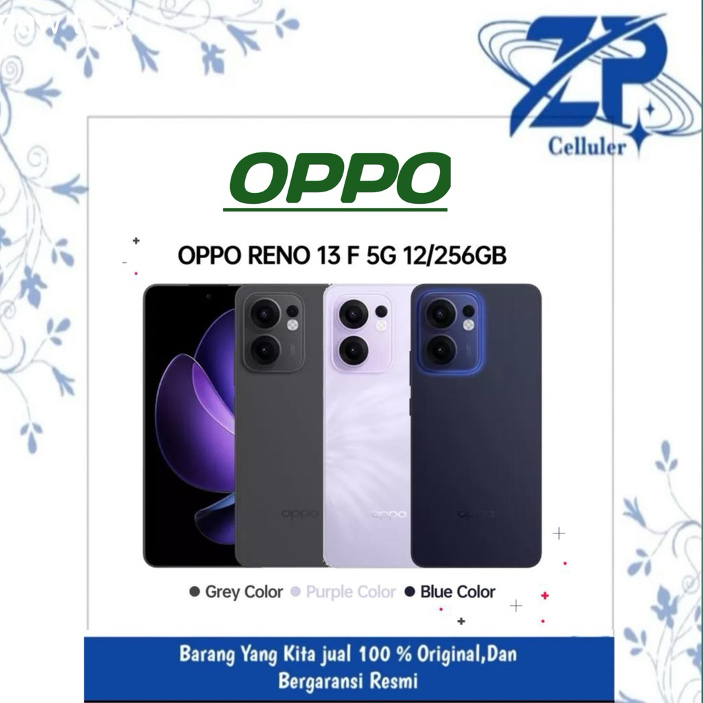 oppo reno 13f 5g ram 12gb/rom 256 garansi resmi oppo