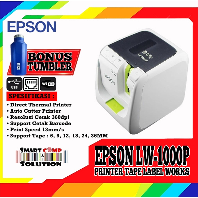 Printer tape Label Epson LabelWorks LW 1000P / LW-1000P / LW1000P USB LAN WIFI Autocutter