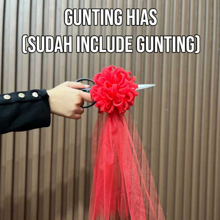 

Dqueen Florist - Gunting Hias Tulle - Gunting Pita - Pita Gunting - Pita Peresmian - Gunting Hias Grand Opening - Gunting Kado