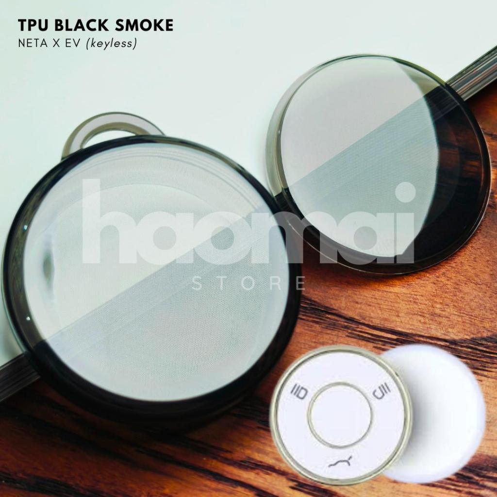 Sarung Kunci Transparan Hitam NETA X EV Keyless TPU Cover Black Smoke Casing Soft Case Silikon Remot
