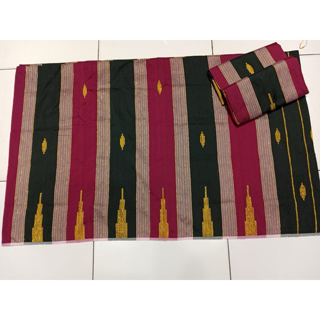 Kain tenun lipa sabbe sengkang sutera termurah makassar warna pink fanta magenta hitam coksu