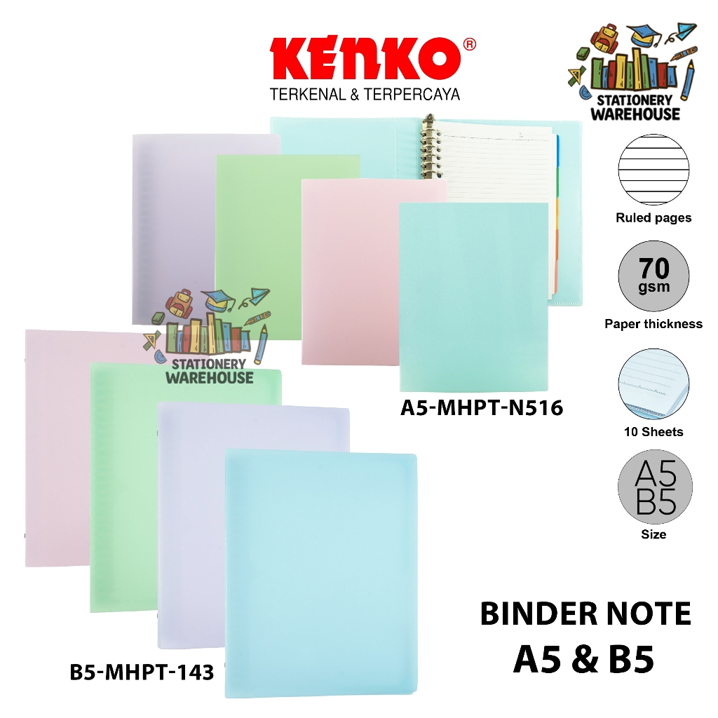 

Binder Note A5 B5 MHPT PASTEL Joyko A5-MHPT-M516 B5-MHPT-143