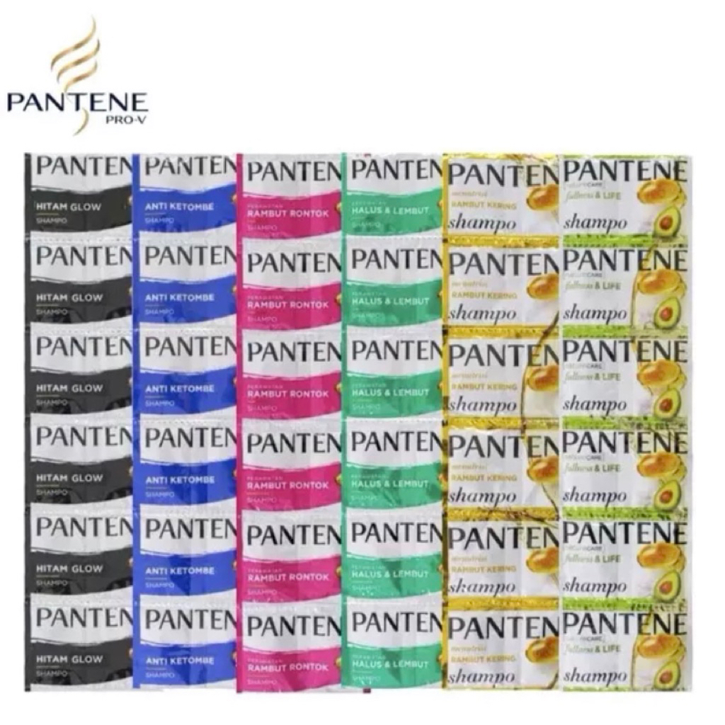 [ 1 Renceng isi 12 ] Shampo Pantene Sachet 10 Ml Rentengan Shampo Pantene Murah All Varian