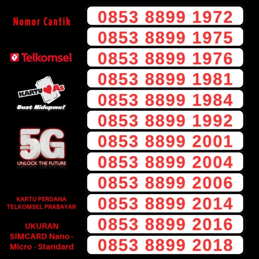 Nomor Cantik As Telkomsel Kartu Perdana As Telkomsel Nomer Cantik Simpati As Kartu Perdana Cantik No