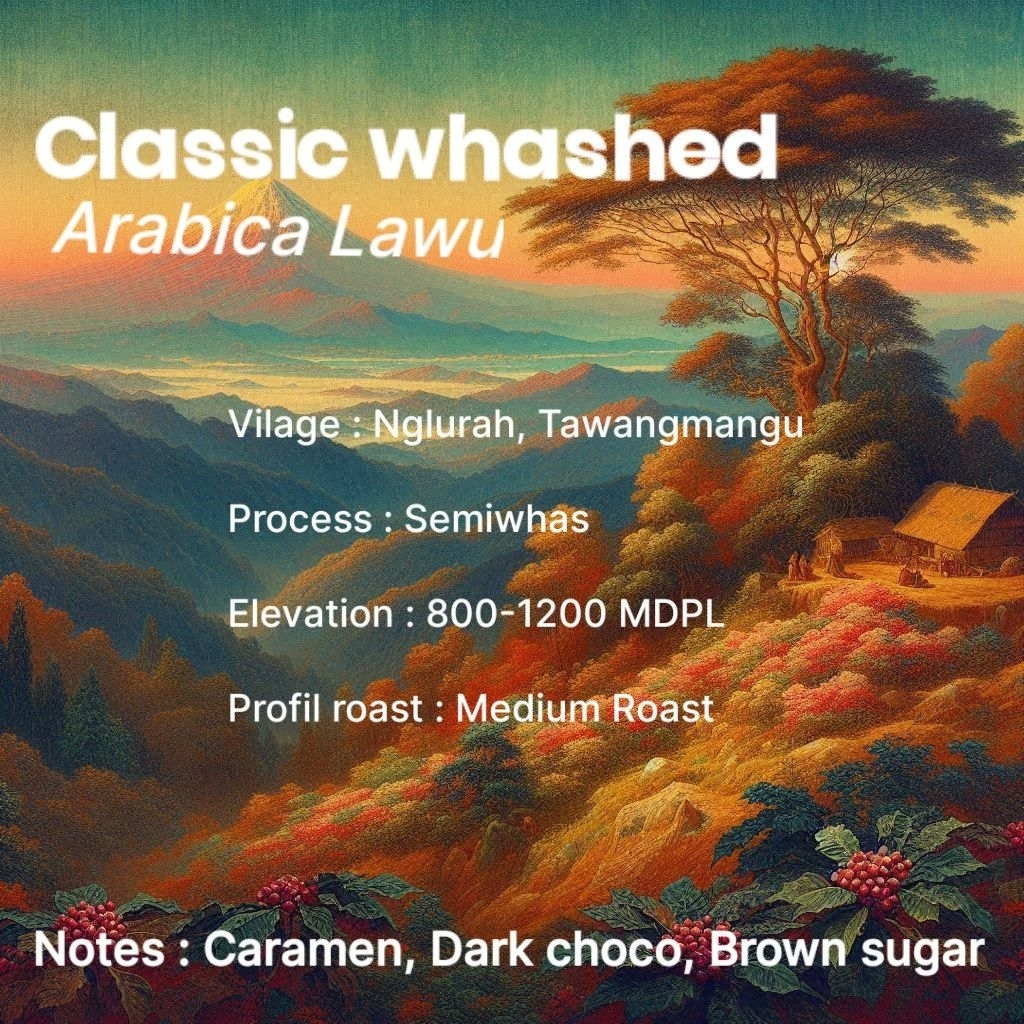 

Biji kopi Arabica Lawu Classic whased/espresso based/filter