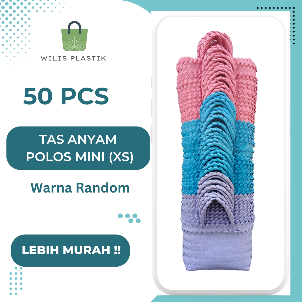 

PAKET 50 Pcs POLOS Tas Anyam Size XS Ready Stock untuk Hampers Parcel Souvenir