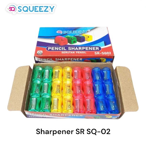 

( 1 Box 24 Pcs ) Serutan Mini Pensil Bentuk Roti Warna Warni / Rautan Roti Kecil Squeezy SR-SQ02