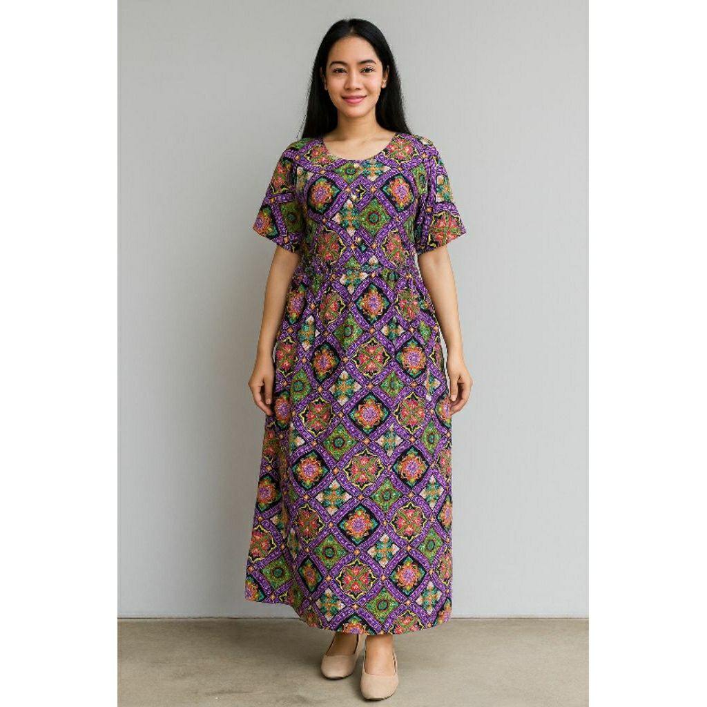 Kencana Ungu Daster Longdress Batik Tali 4 Busui