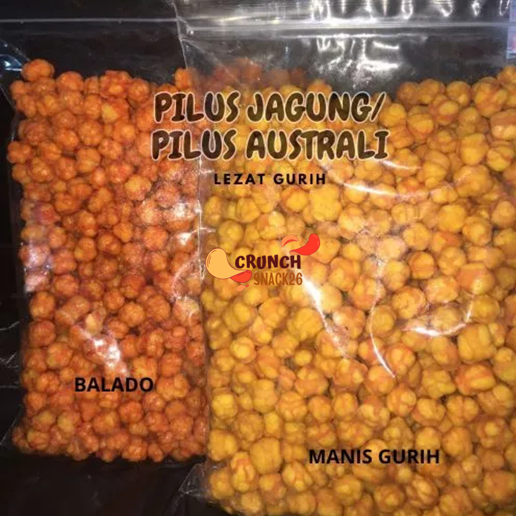 

Pilus Arab Gurih / Pilus Jagung Australia Cemilan Gurih 200 Gram - CRUNCHSNACK26