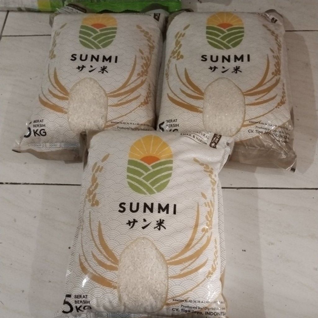 

Beras cap Sunmi bundling 3x5kg -free ongkir