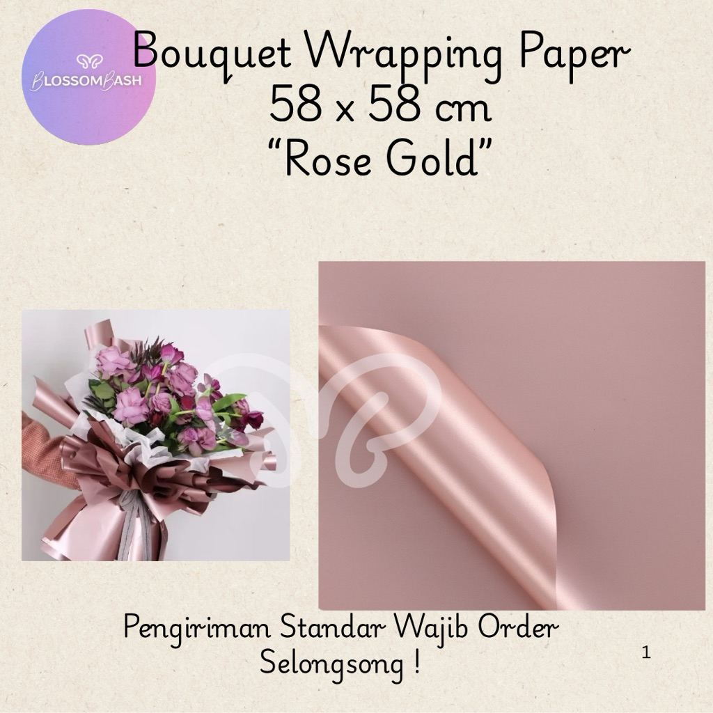 

[ Per Lembar ] Kertas Buket Cellophane Cello Kertas Bunga Kertas Kado Rose Gold Rose gold