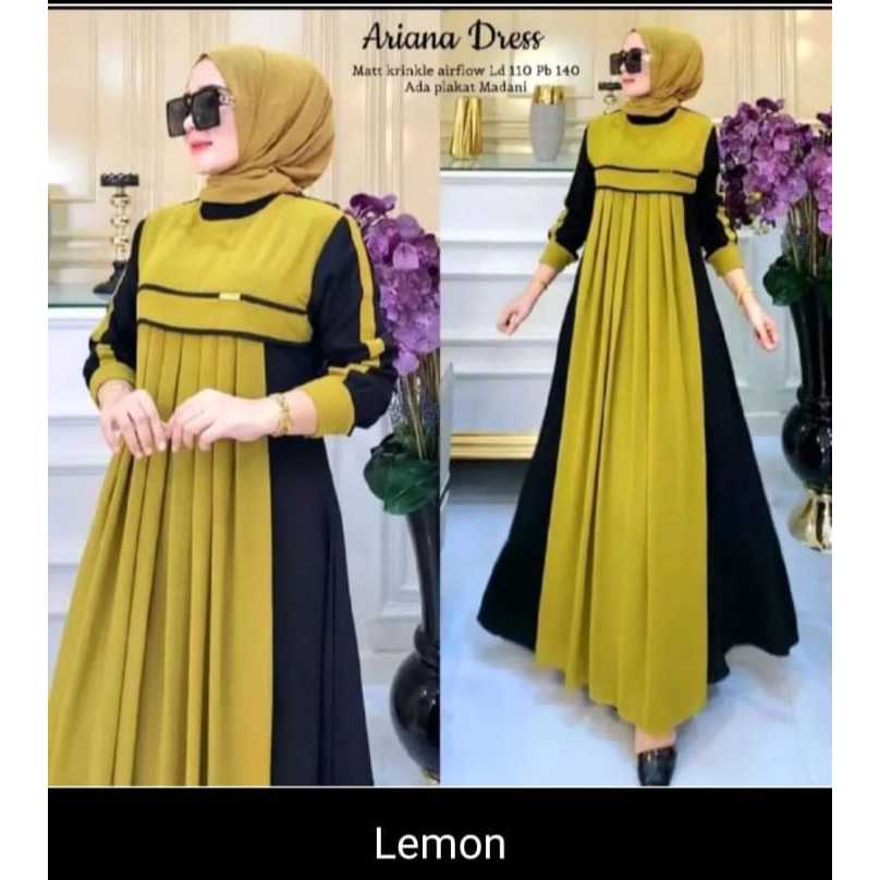 Dress Gamis Ariana Zahra Wanita Muslimah Kekinian Syar'i Terbaru Terviral
