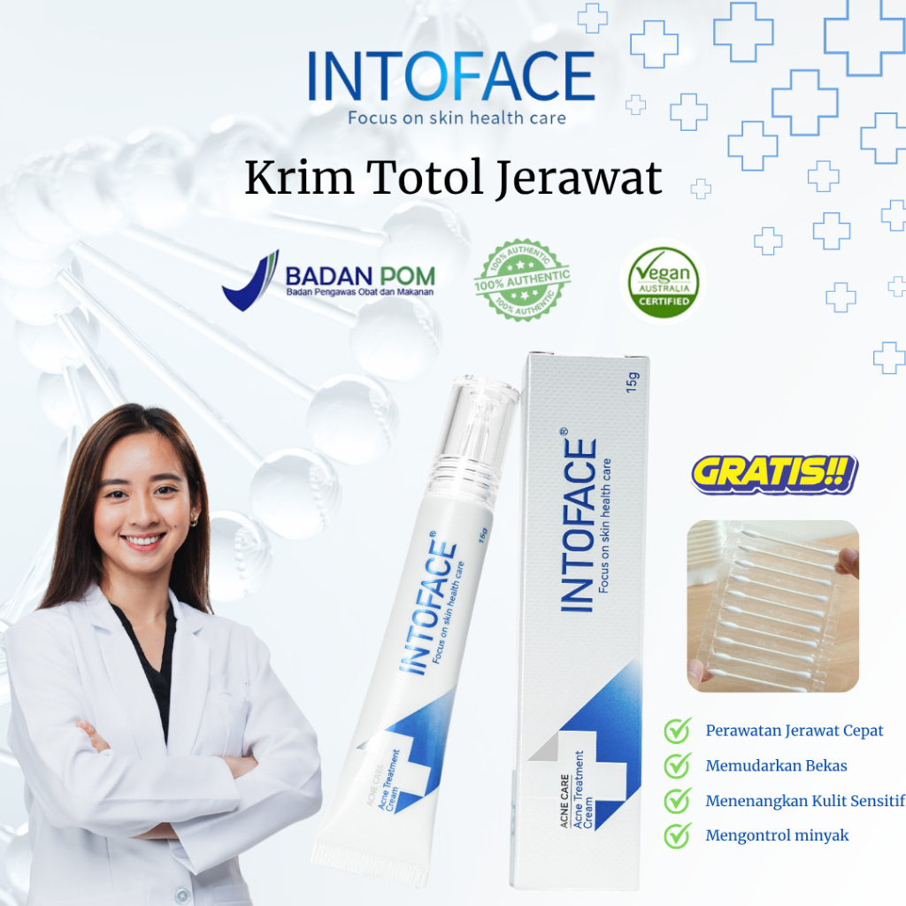 INTOFACE Gel Anti Bekas Jerawat & Luka | Krim Acne Care Aman untuk Kulit Sensitif | Hilangkan Jerawa