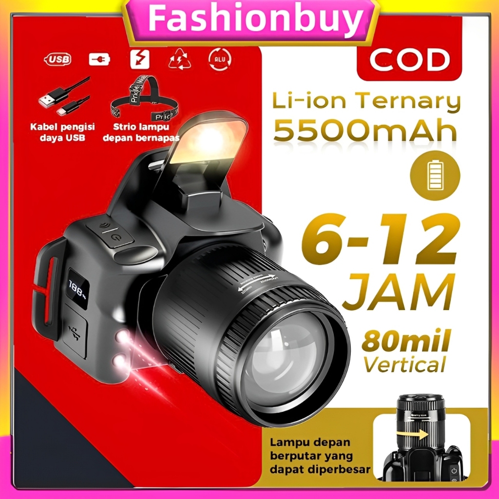 [Baru] Led Super Terang/ Senter Kepala /Senter Kepala Zoom Tampilan/Senter Kepala Super Terang/Fokus