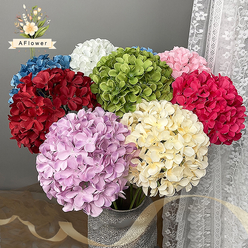 Bunga Hias Plastik Bunga Hydrangea Artificial 1 Cabang Hydrangea Bunga Artificial Dekorasi