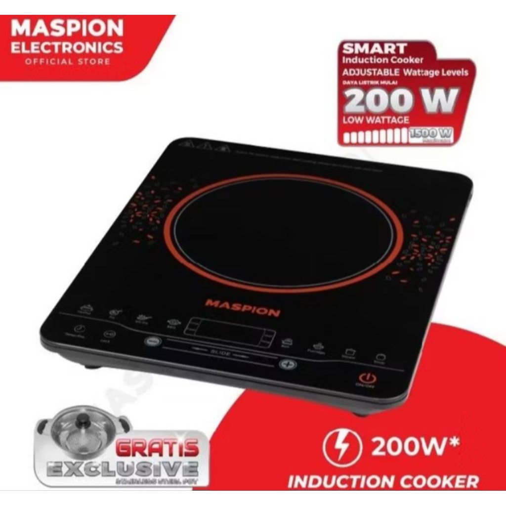 MASPION KOMPOR INDUKSI MIC-02 Bonus Panci Stainless Stell