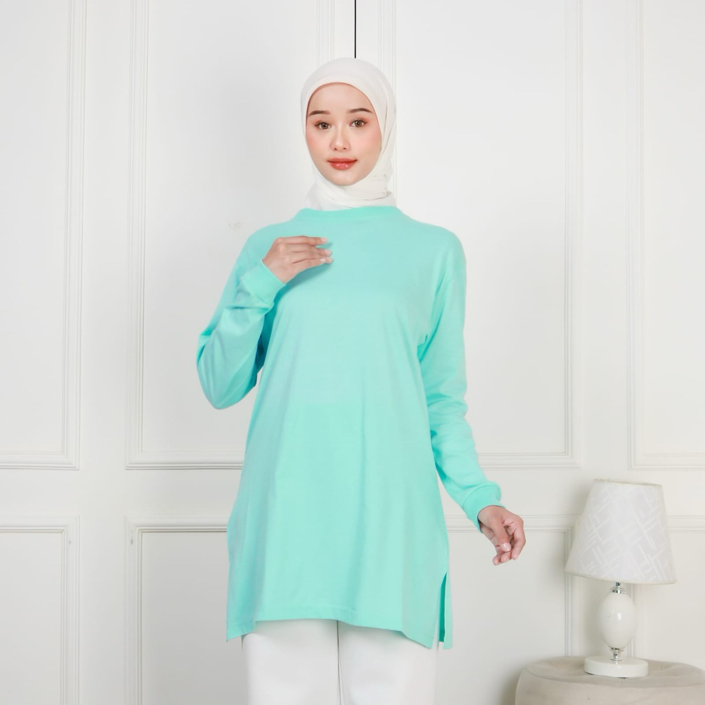 Kaos Tunik Wanita, Tunik Polos, Atasan Tunik Polos, Tunik Kekinian, Tunik Jumbo, Tunik Lengan Panjan