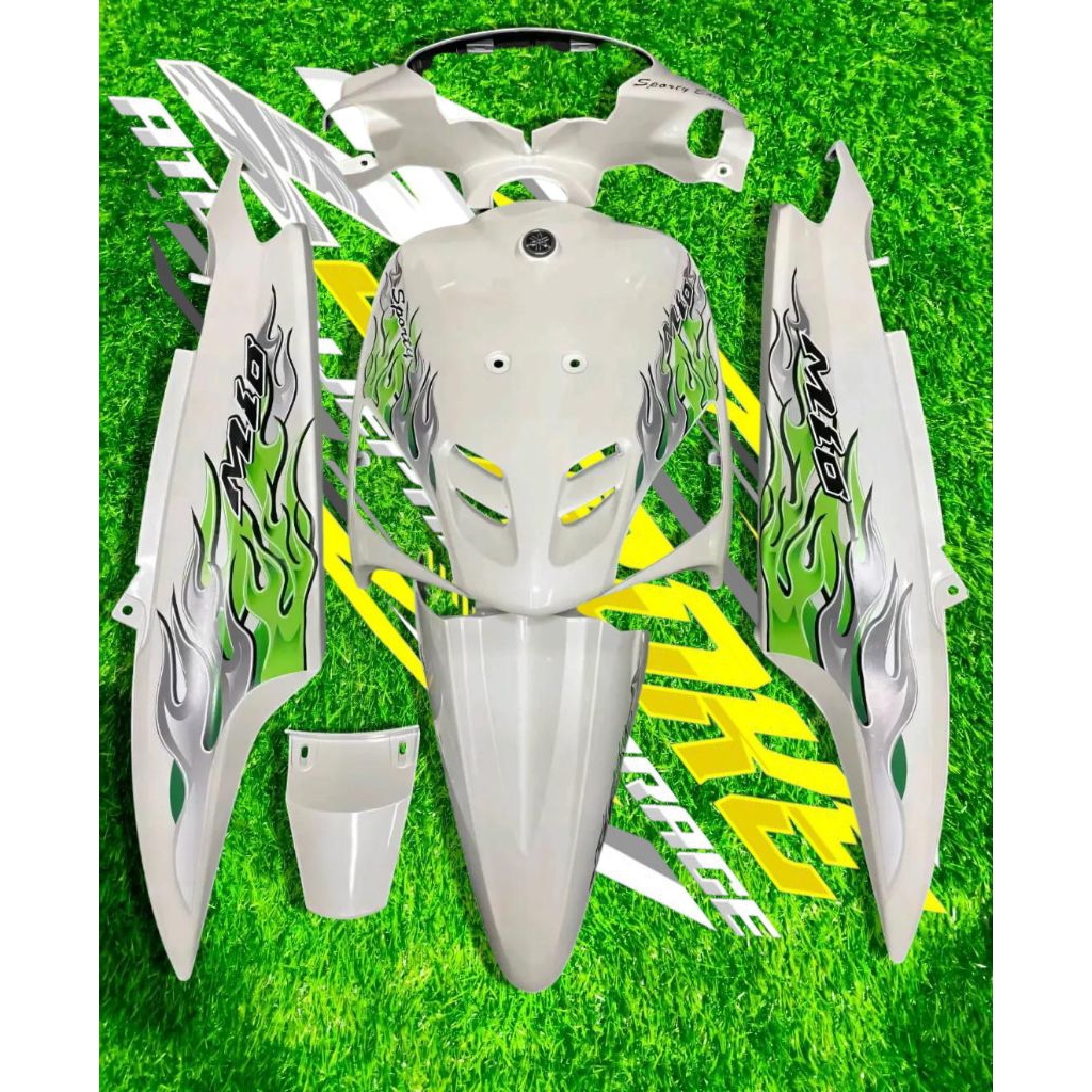 body bodi mio sporty body halus full set yamaha mio mio sporty mio lama putih hijau set stiker trans