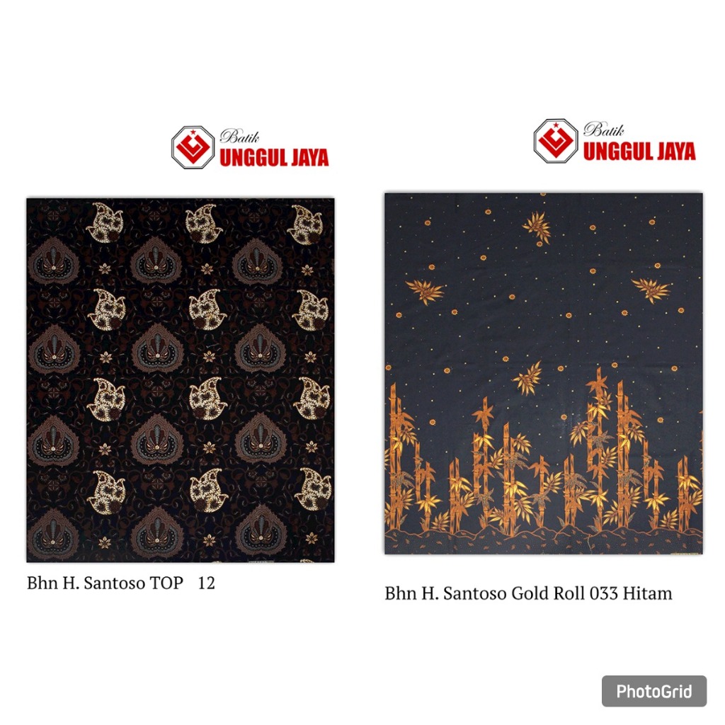 Kain Batik Unggul Jaya Meteran - Putri Jelita - Kain Premium H santoso 012, 033 - Motif Garuda & Bam