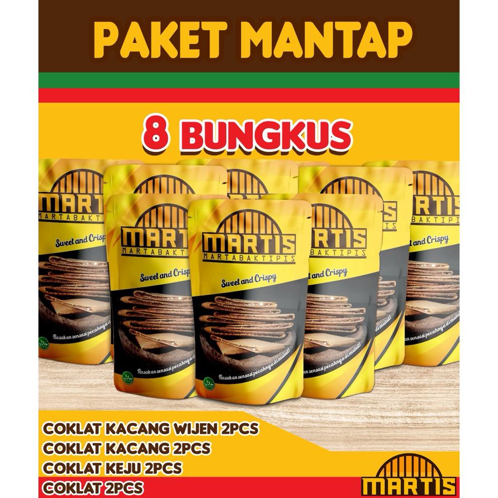 

PAKET HEMAT CRISPY 8PCS DENGAN 4VARIAN TOPPING || MARTABAK | MARTIS | TIPKER