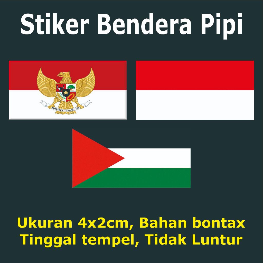 

Stiker Pipi Bendera Indonesia Palestina Ready Stock | Lomba & Acara Hari Besar Nasional Kemerdekaan
