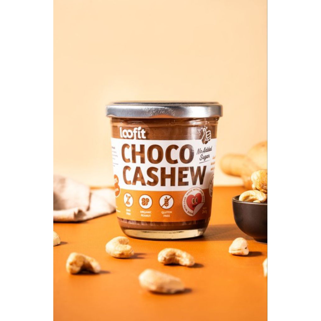 

Loofit Peanut Butter / Selai Kacang Choco Cashew 240g Tanpa Gula Tambahan & Organik Gluten Free