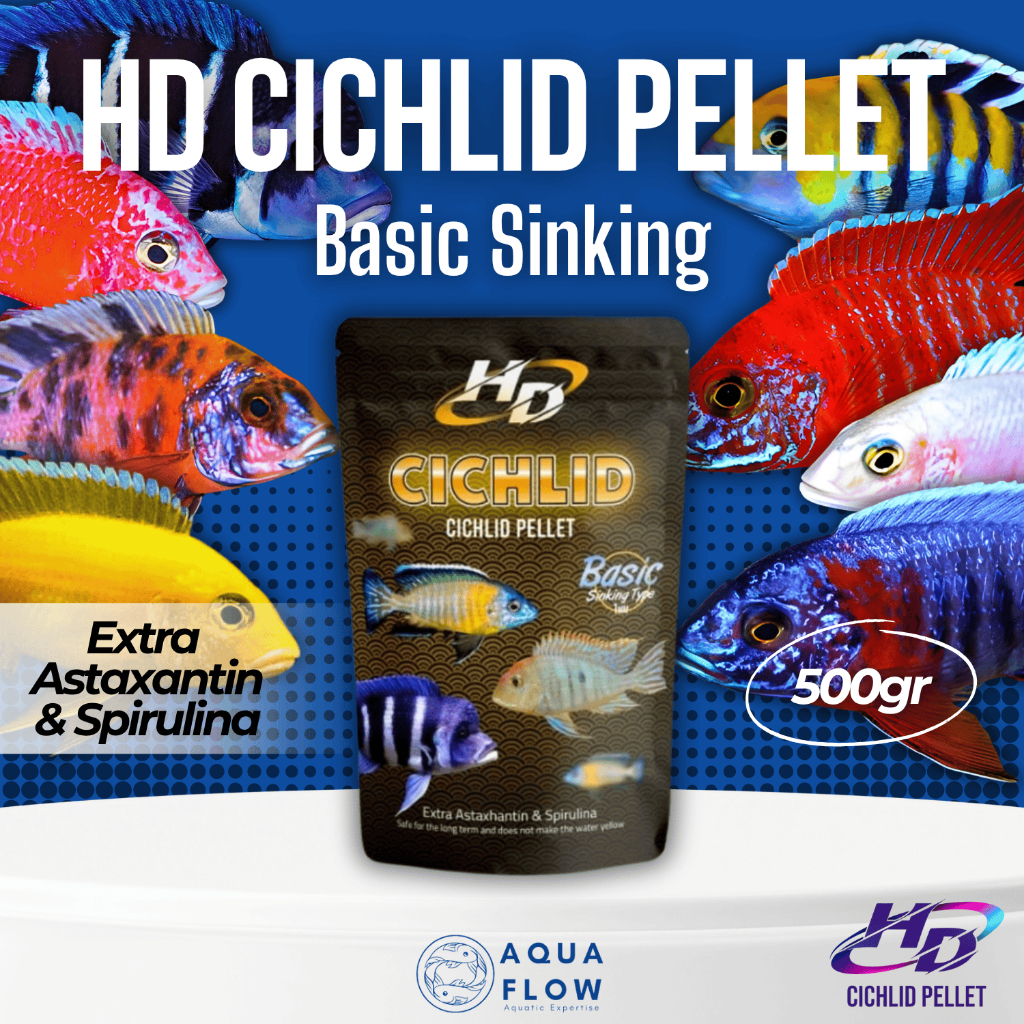 Pelet Ikan Hias HD Cichlid Pellet Basic Sinking 500gr / pakan cichlid / makanan ikan / pelet cichlid