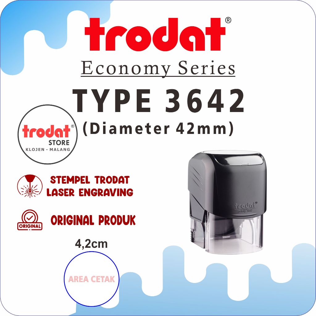 

stempel trodat 3642 (Diameter 42 mm) Stempel warna otomatis, Original trodat