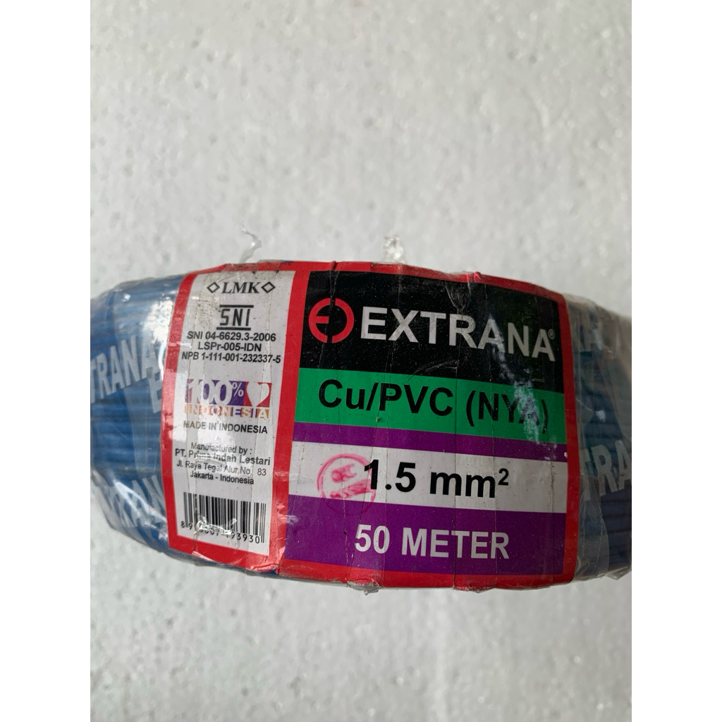 kabel NYA extrana 1,5 (1 meter) Tembaga