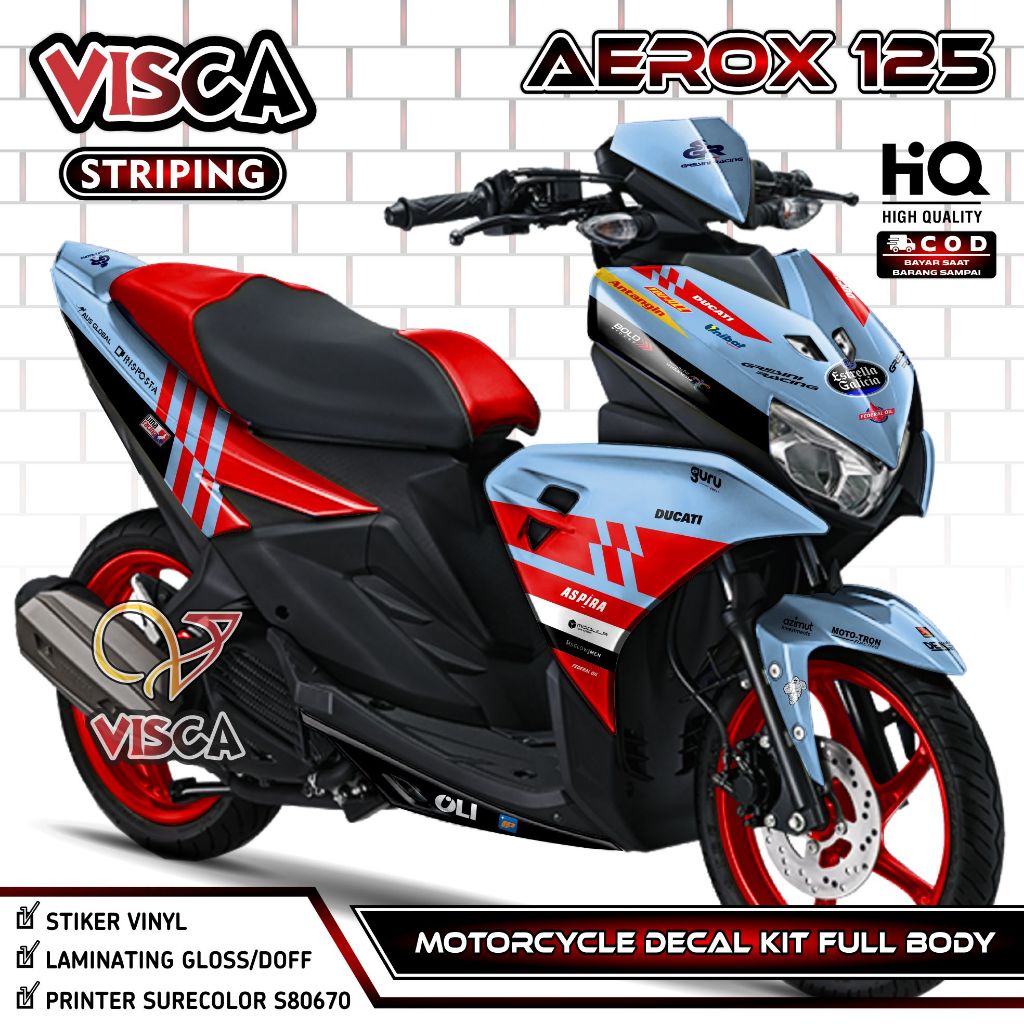 Decal Aerox 125 Fullbody - Stiker Aerox 125 Full Body - Dekal Aerox 125 - Striping Aerox 125 Variasi