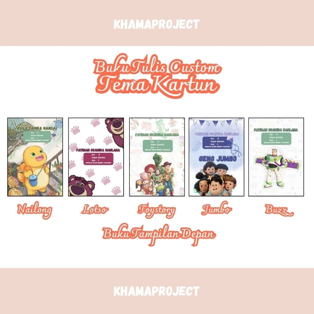 

BUKU TULIS CUSTOM TEMA KARTUN 1 PACK