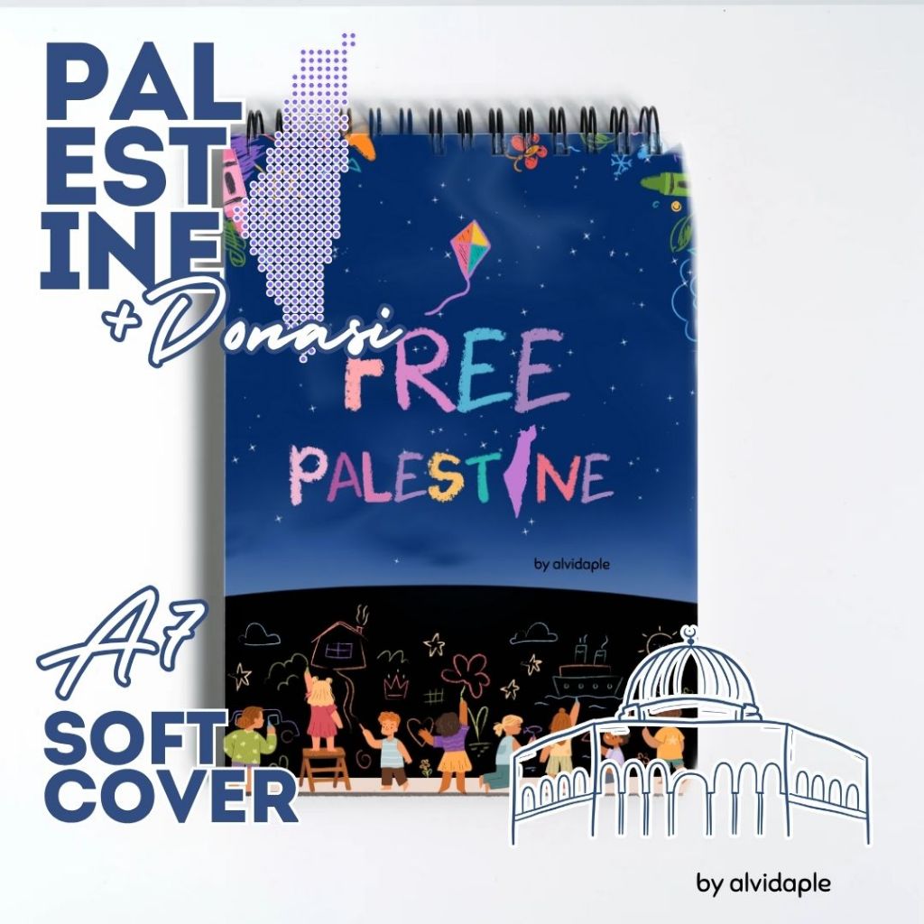 

Note Book Soft Cover A7 Free Palestine Palestina Night Sky By alvidaple