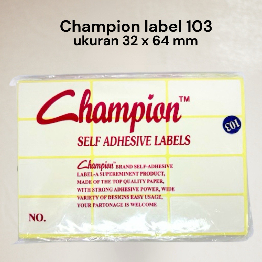 

Stiker label champion 103 label nama undangan labelkna